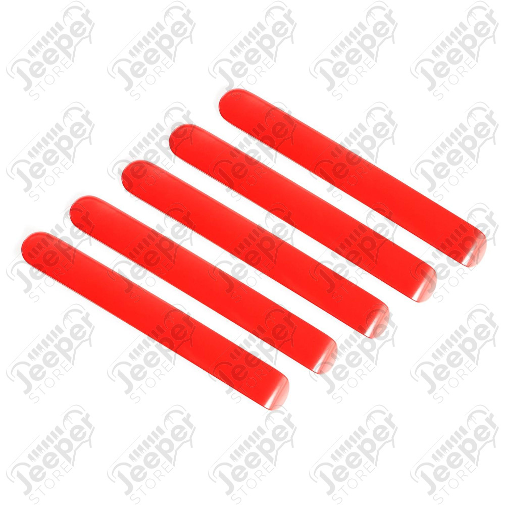 Elite Door Handle Inserts, Red; 07-18 Jeep Wrangler JKU, 4 Door