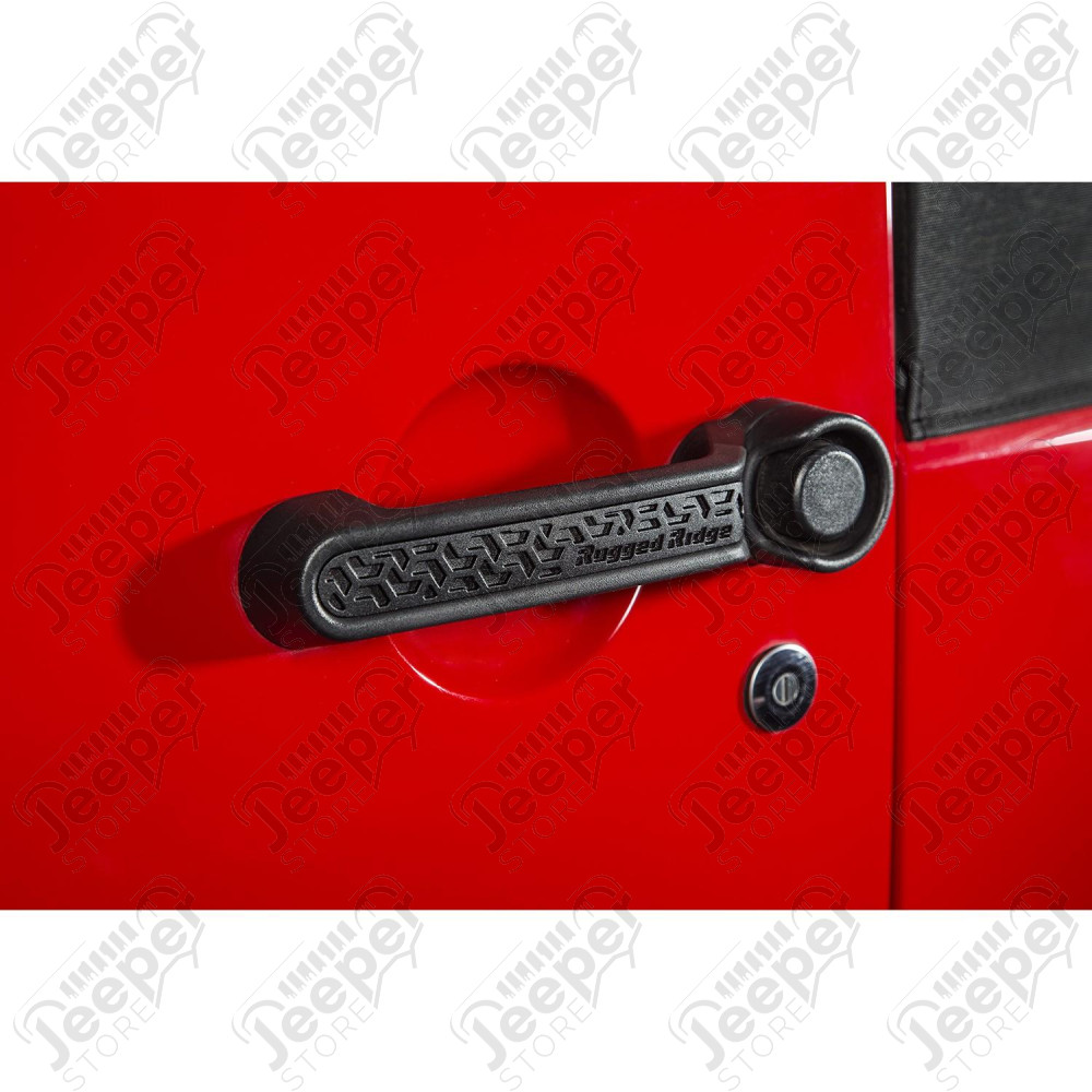 Elite Door Handle Inserts, Black Tread 07-18 JK, 2 Door