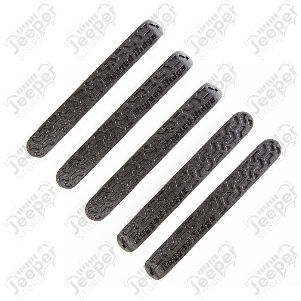 Elite Door Handle Inserts, Black Tread; 07-18 JK, 4 Door