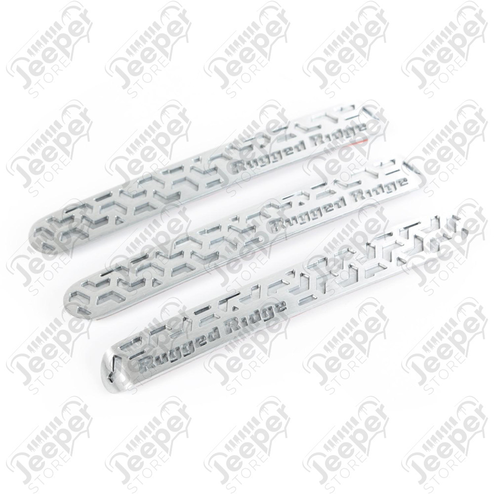 Elite Door Handle Inserts, Brushed Tread, 2-D; 07-18 JK