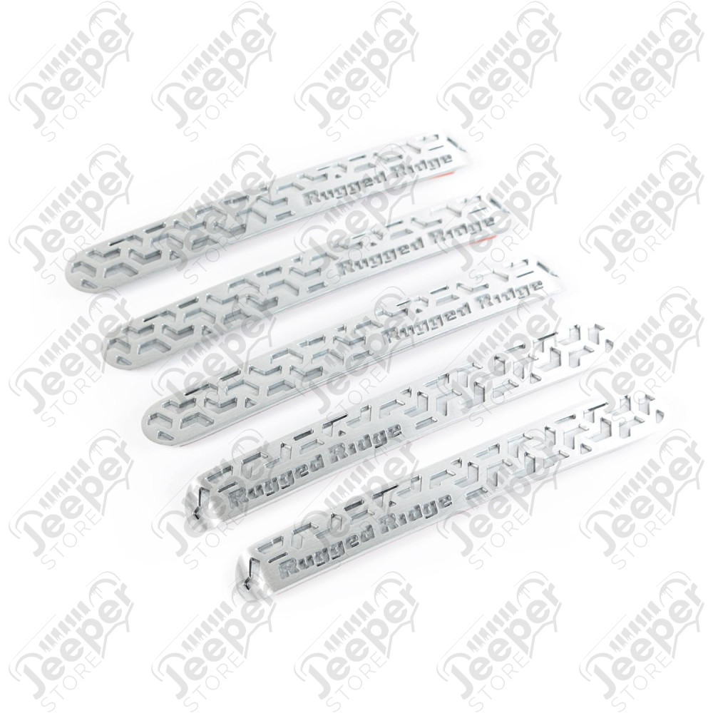 Elite Door Handle Inserts, Brushed Tread, 4-D; 07-18 JKU