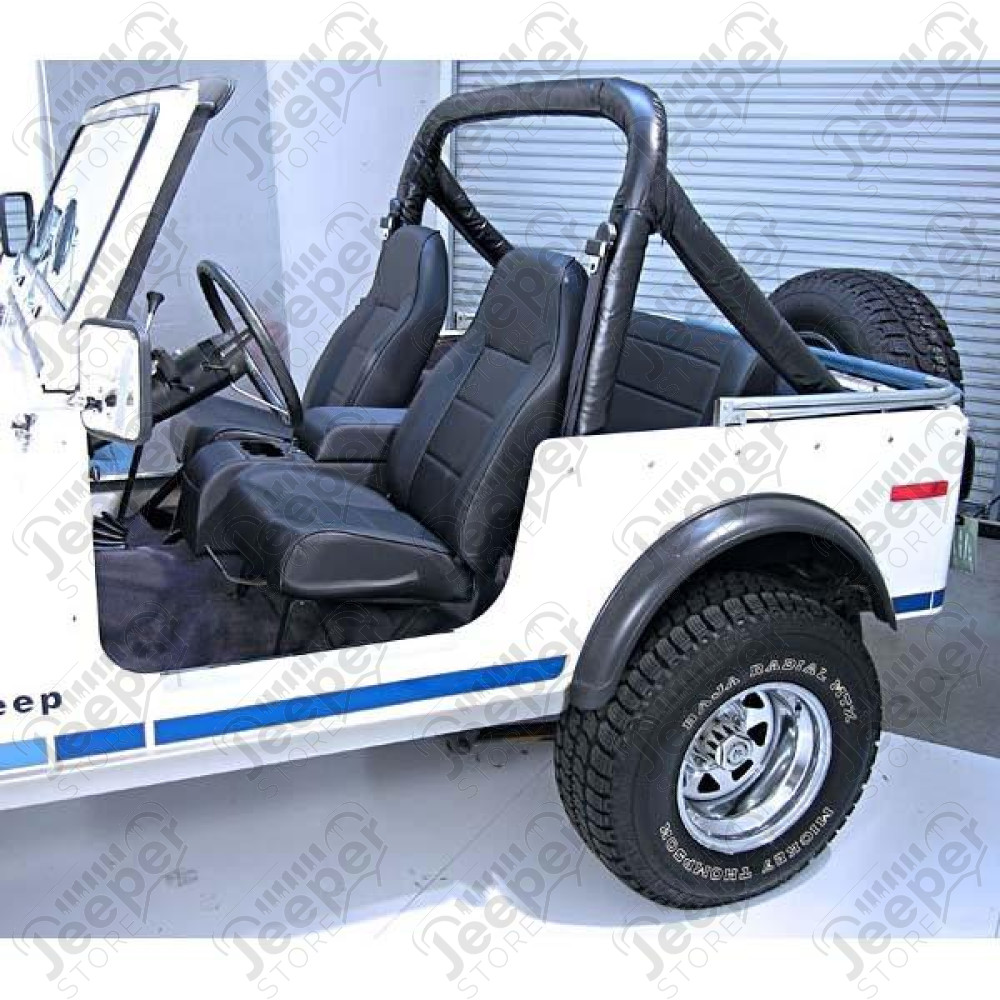 Seat, High-Back, Front, No-Recline, Black; 76-02 CJ/Wrangler YJ/TJ