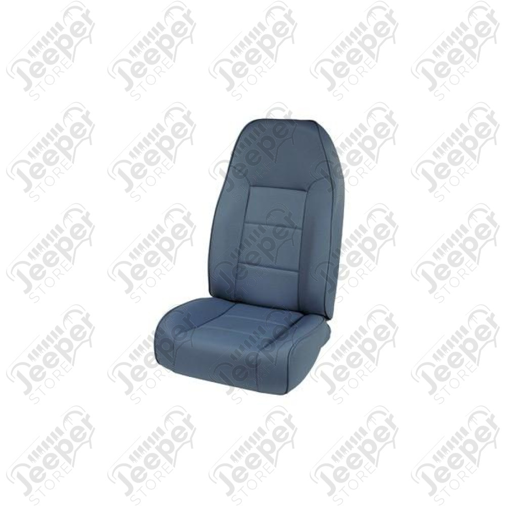 Seat, High-Back, Front, No-Recline, Blue; 76-02 Jeep CJ/Wrangler YJ/TJ