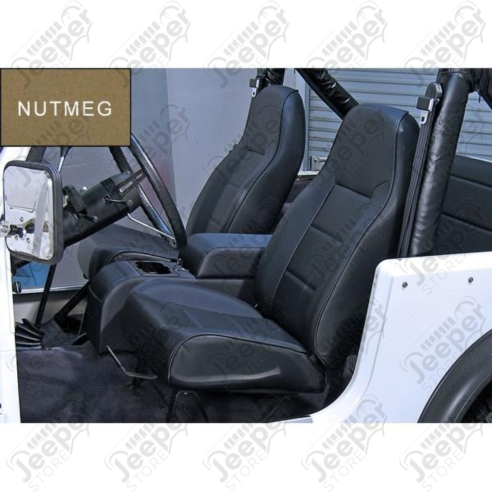Seat, High-Back, Front, No-Recline, Nutmeg; 76-02 CJ/Wrangler YJ/TJ