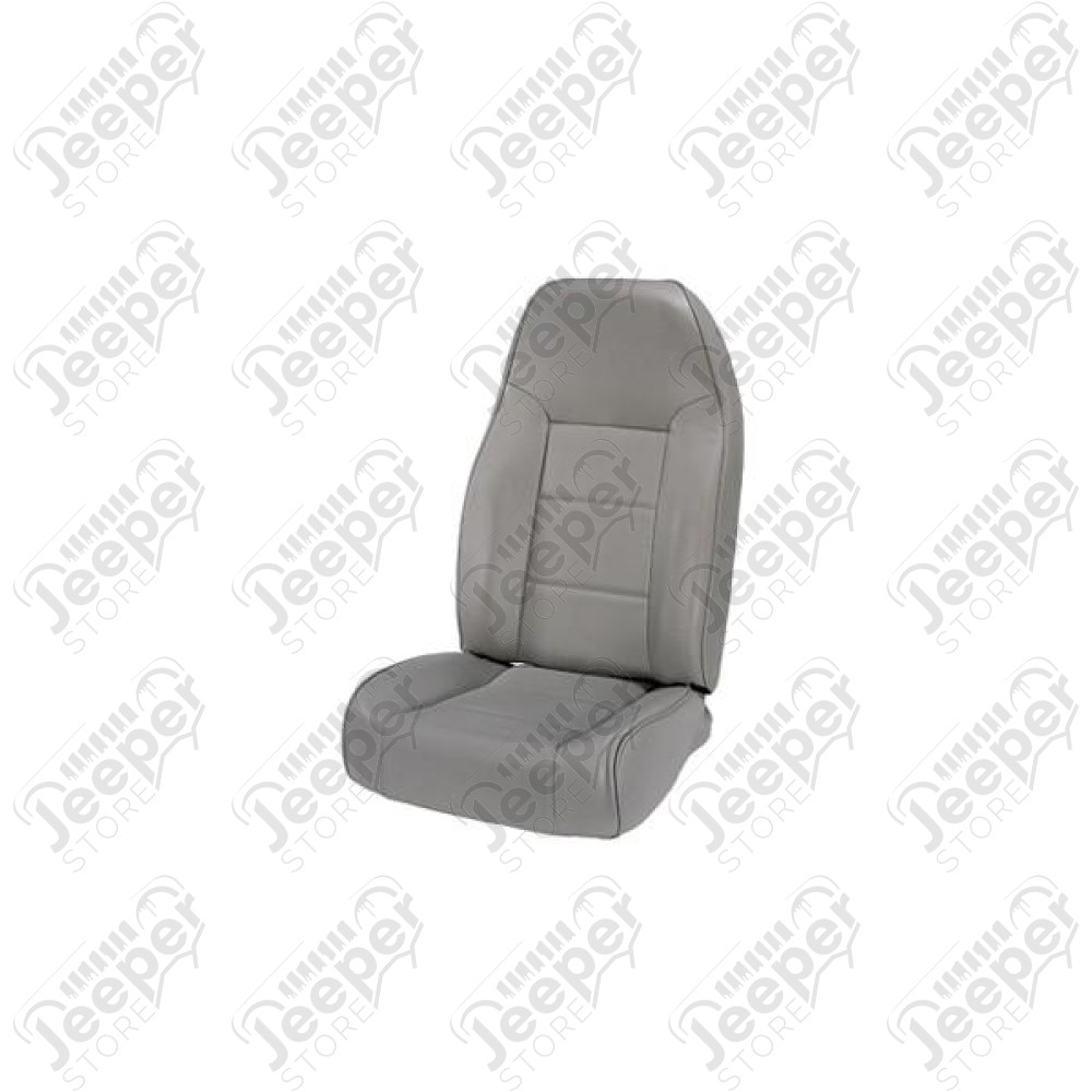 Seat, High-Back, Front, No-Recline, Gray; 76-02 Jeep CJ/Wrangler YJ/TJ