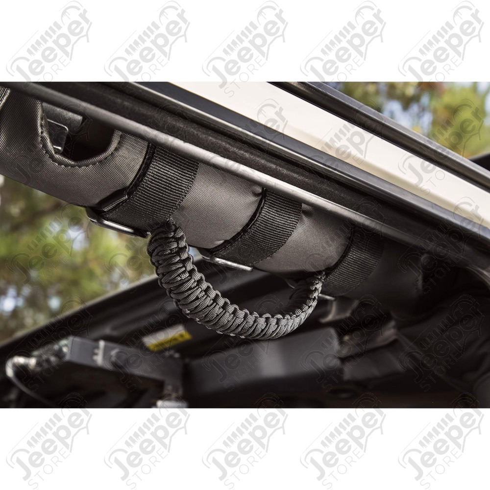 Grab Handle Kit, Paracord, Black/Black 55-19 Jeep CJ/Wrangler/Gladiator