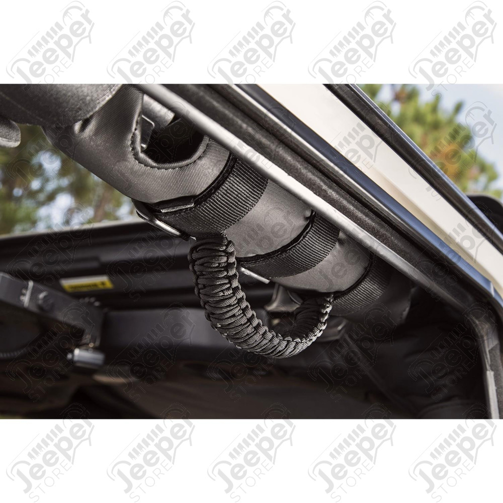 Grab Handle Kit, Paracord, Black/Black 55-19 Jeep CJ/Wrangler/Gladiator