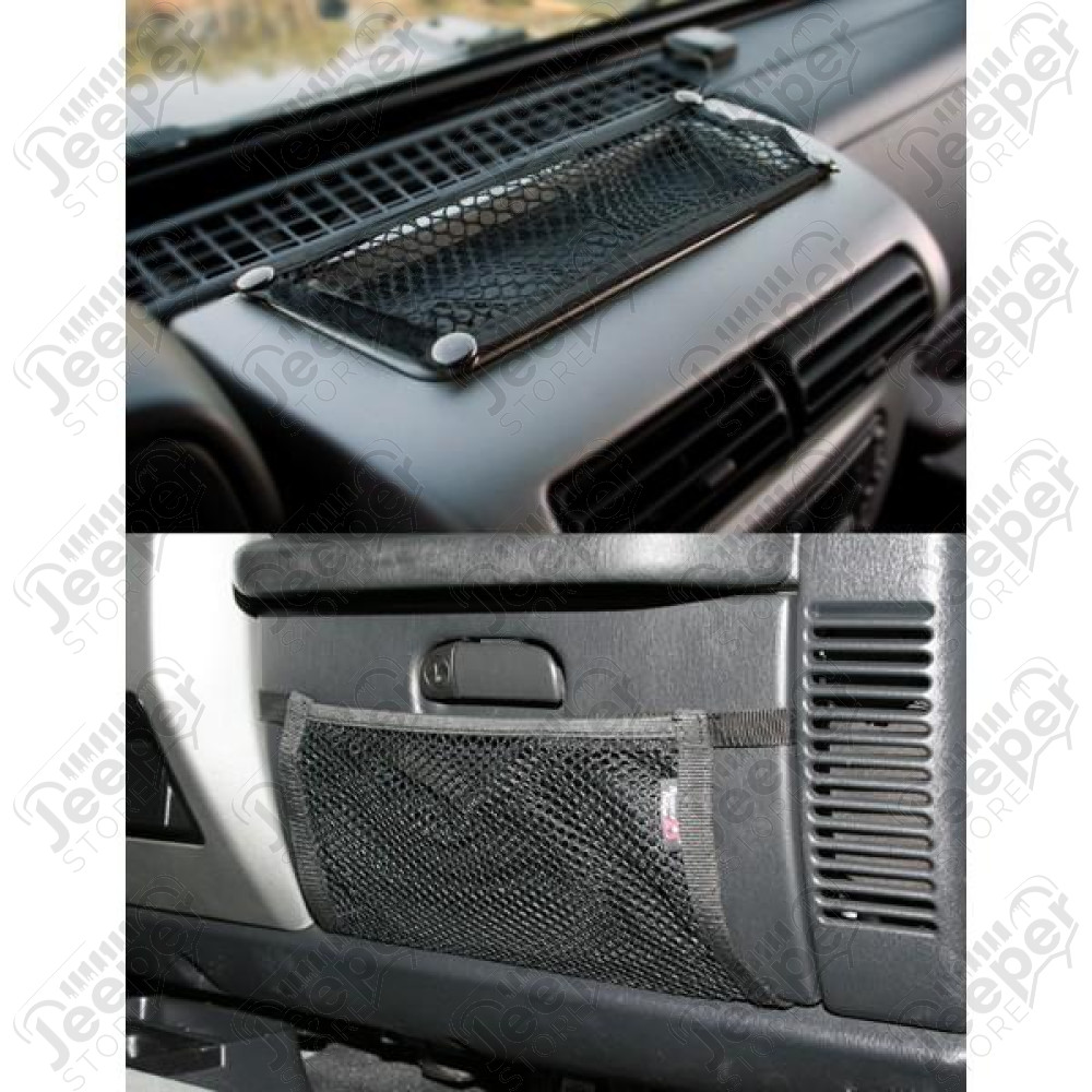 Glove Box Organizer Kit, Trail Dash Net; 97-06 Jeep Wrangler TJ