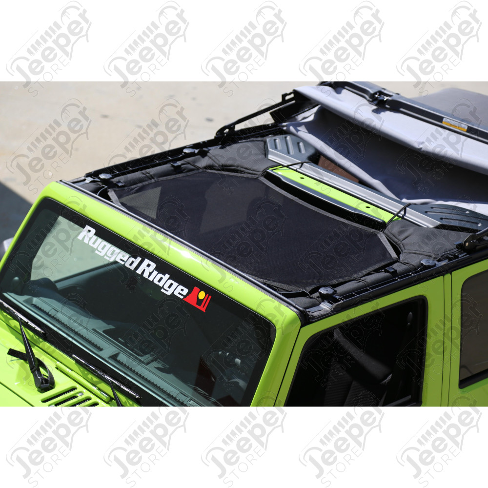 Eclipse Sun Shade, Front, Black; 07-18 Jeep Wrangler JK