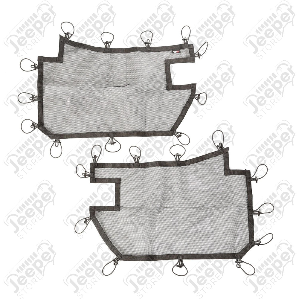 Tube Door Cover Kit, Front, Pair, Black; 07-18 Jeep Wrangler JK/JKU