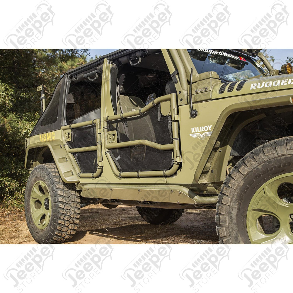 Tube Door Cover Kit, Full Set, Black 07-18 Jeep Wrangler JKU