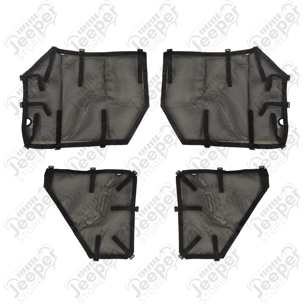 Fortis Tube Door Covers, Full Set, Black; 18-20 JLU