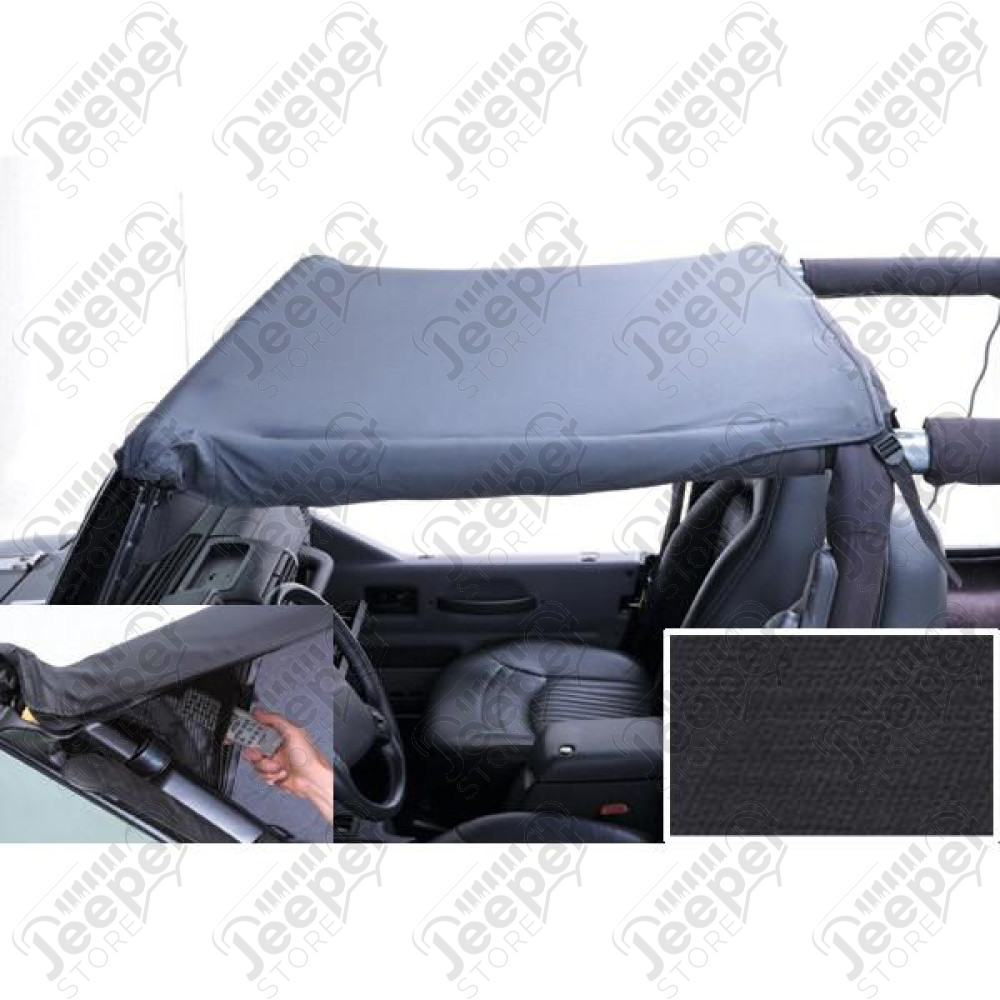 Pocket Brief Top, Black Denim; 97-06 Jeep Wrangler TJ