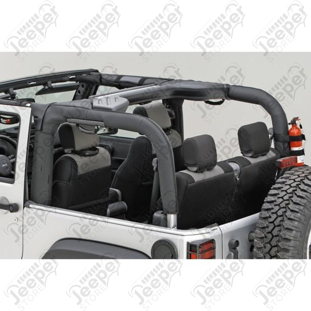Roll Bar Cover, Black Polyester; 07-18 Jeep Wrangler JK