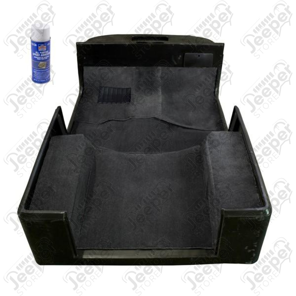 Deluxe Carpet Kit, with Adhesive, Gray; 76-95 Jeep CJ/Wrangler YJ