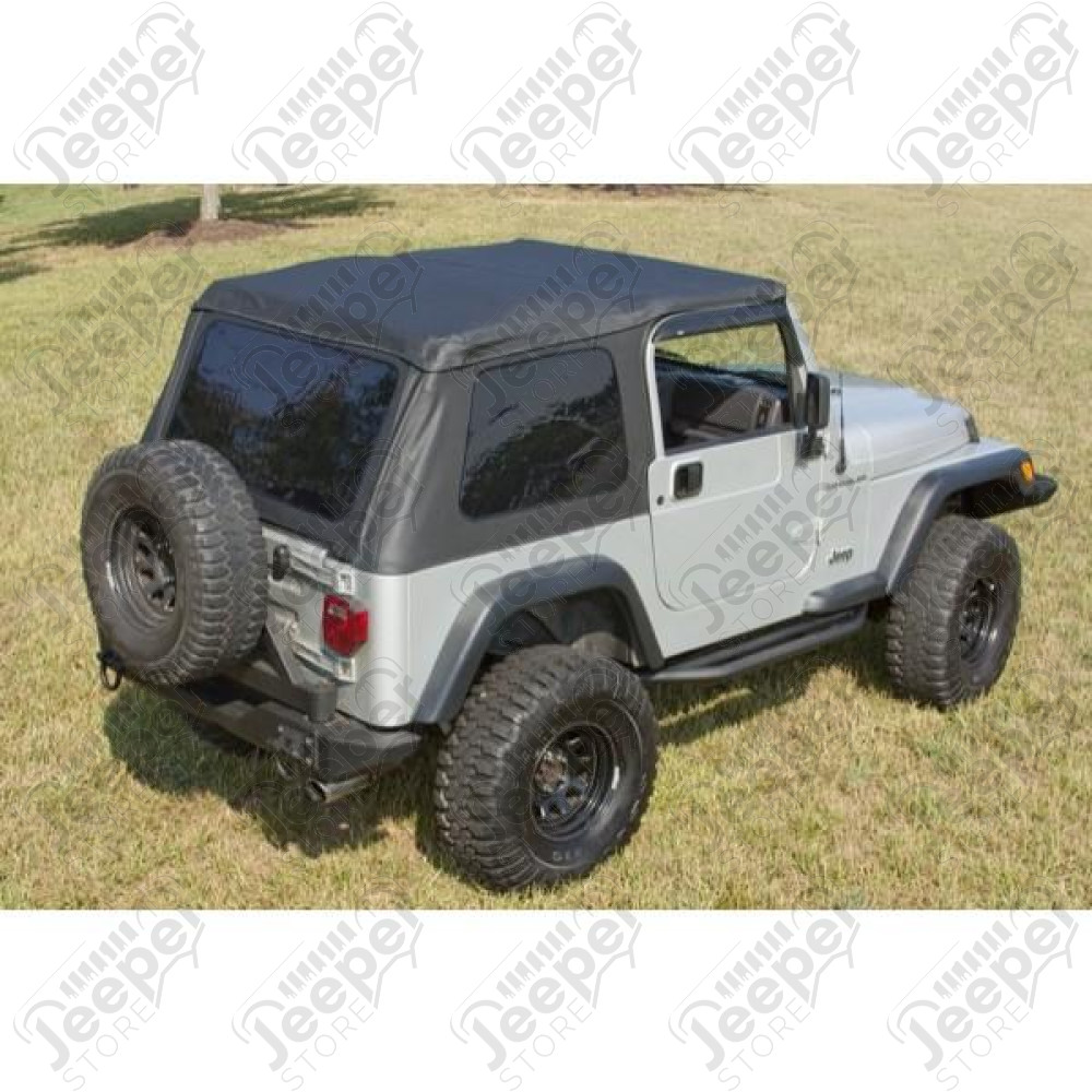XHD Soft Top, Bowless, Black, Sailcloth; 97-06 Jeep Wrangler TJ