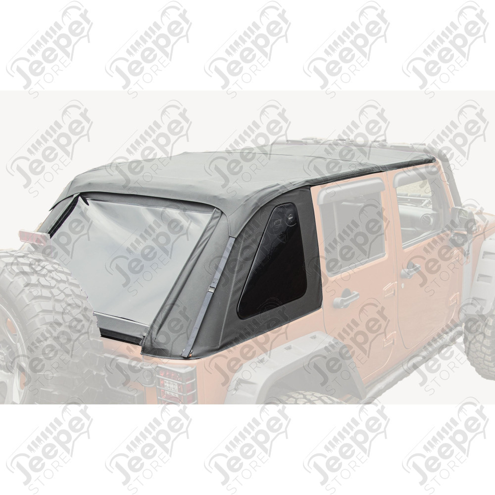 Bowless Soft Top, Black Diamond; 07-18 Jeep Wrangler JKU, 4 Door