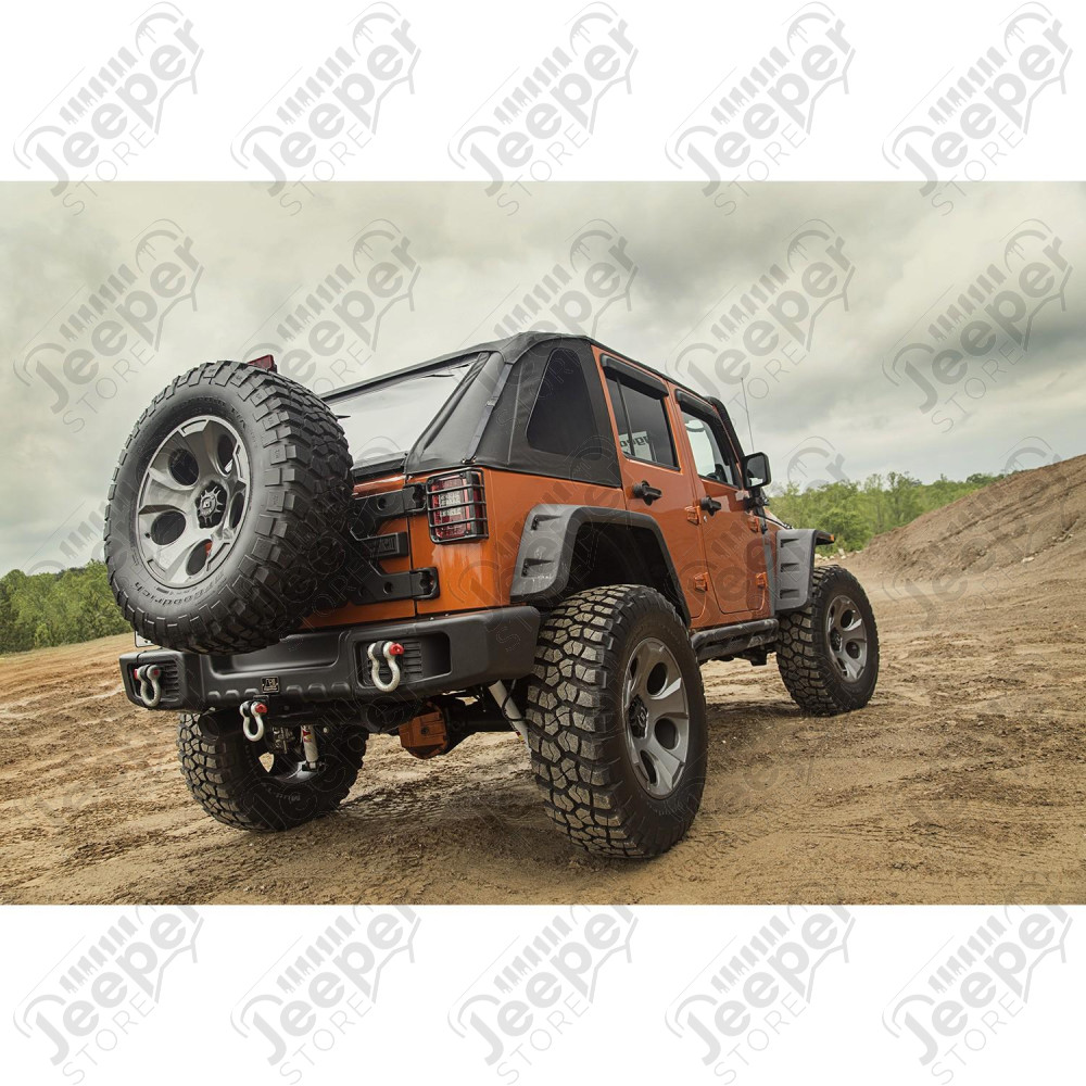 Bowless Soft Top, Black Diamond 07-18 Jeep Wrangler JKU, 4 Door