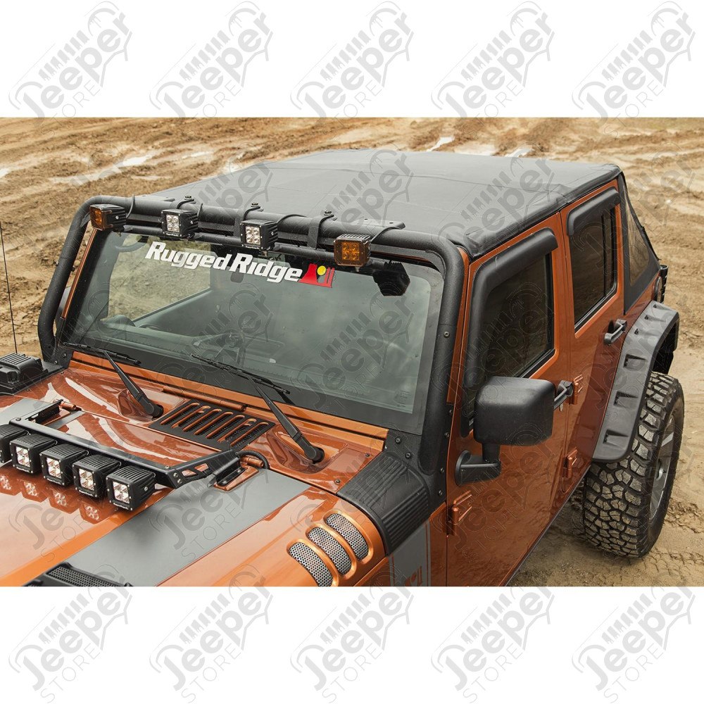 Bowless Soft Top, Black Diamond 07-18 Jeep Wrangler JKU, 4 Door