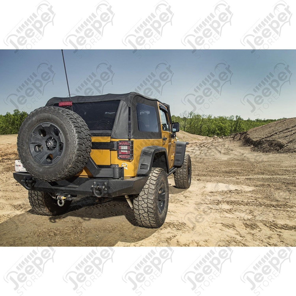 Bowless Soft Top, Black Diamond 07-18 Jeep Wrangler JK, 2 Door