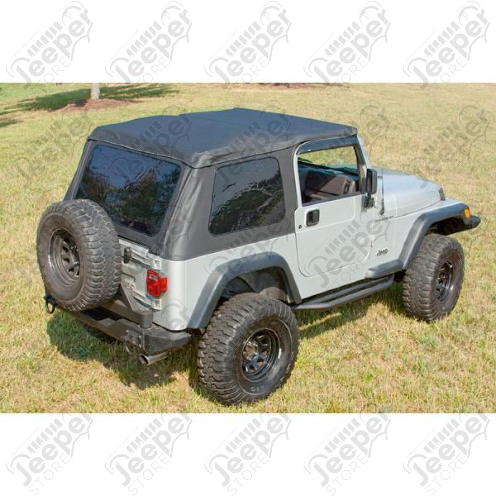 XHD Soft Top, Bowless, Black, Sailcloth; 97-06 Jeep Wrangler TJ