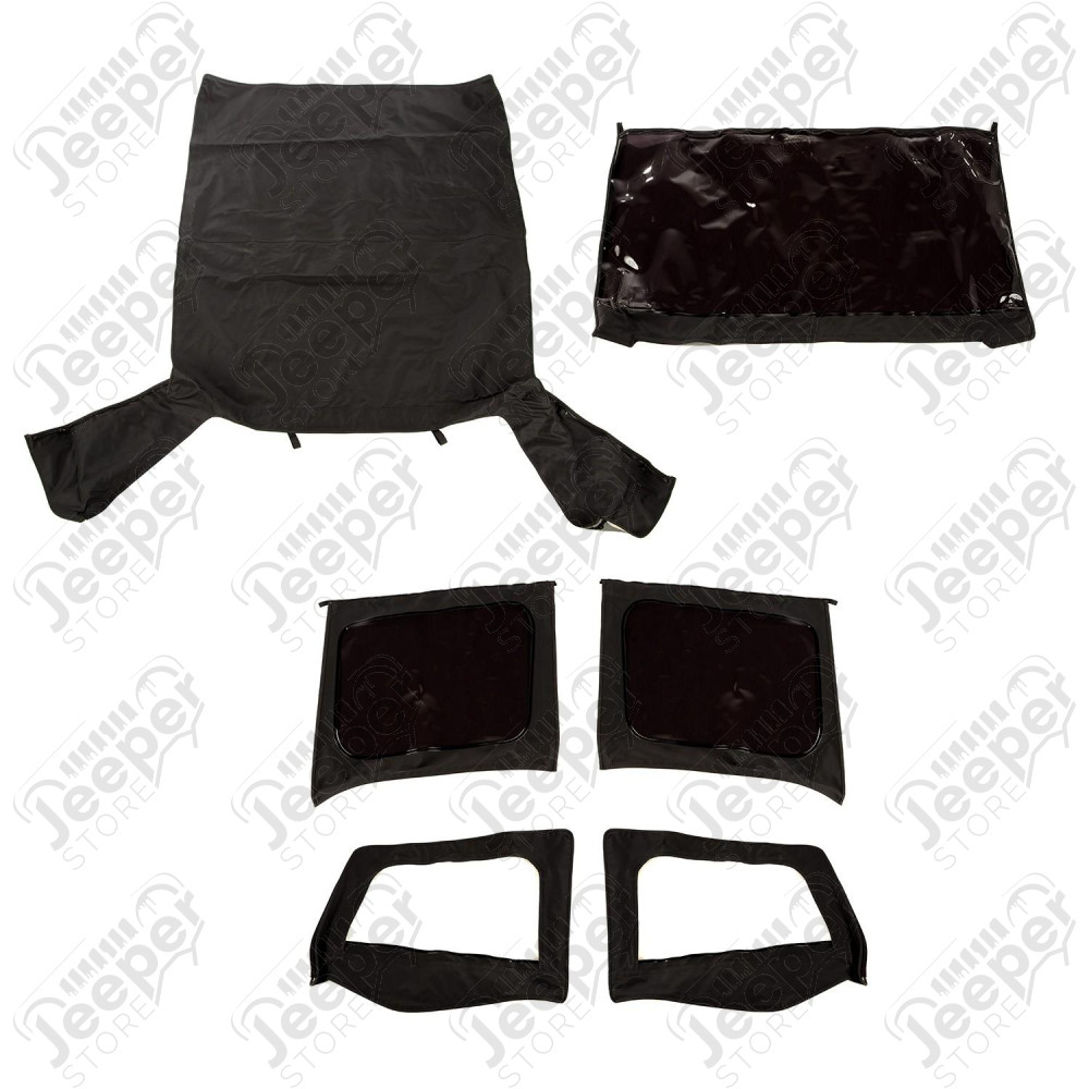 Montana Soft Top, Door Skins, Black Diamond, Tinted; 88-95 Wrangler YJ