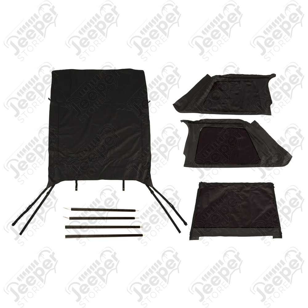 Montana Soft Top, Bowless, Black Diamond; 04-06 Jeep Wrangler LJ