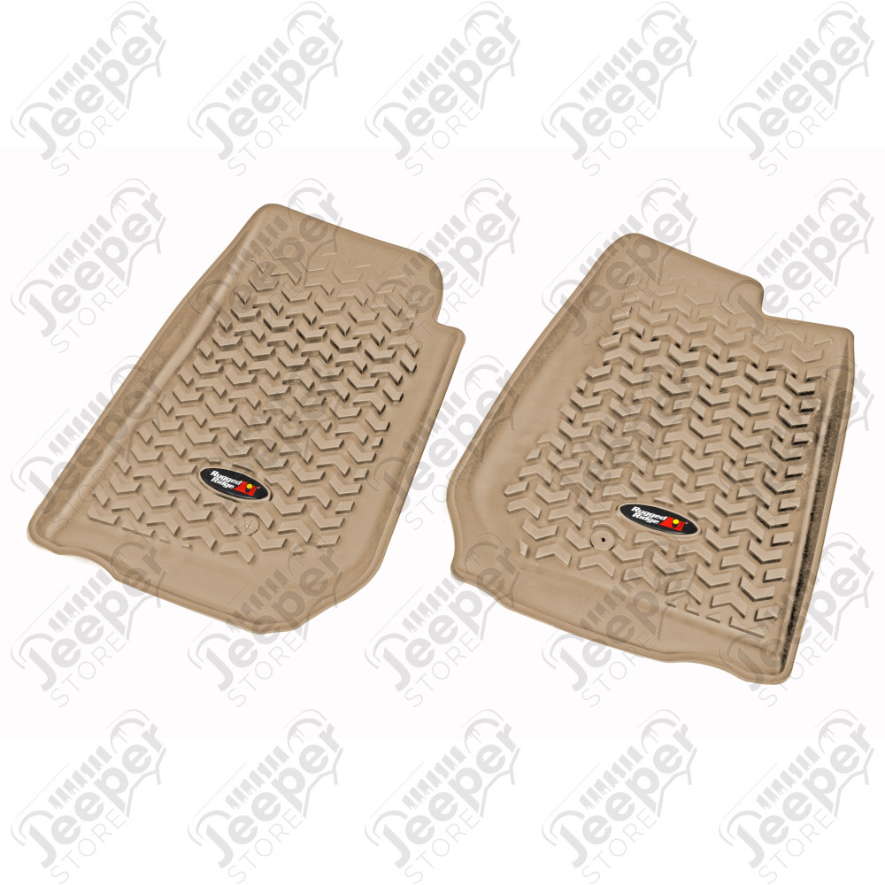 All Terrain Floor Liner, Front Pair, Tan 07-18 Jeep Wrangler JK/JKU RHD