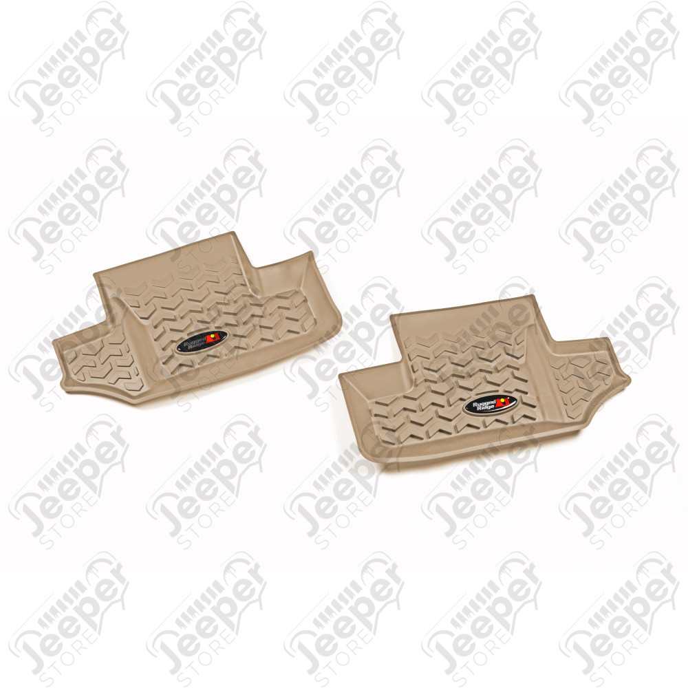 All Terrain Floor Liner, Rear Pair, Tan; 07-18 Jeep Wrangler JK