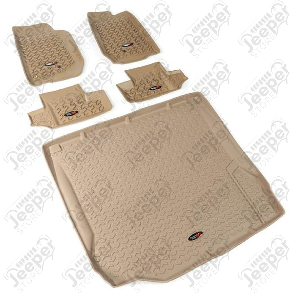 All Terrain Floor Liner Set, Tan; 07-10 Jeep Wrangler JK, 4 Door