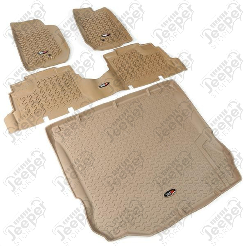 All Terrain Floor Liner Set, Tan; 11-18 Jeep Wrangler JK, 4 Door
