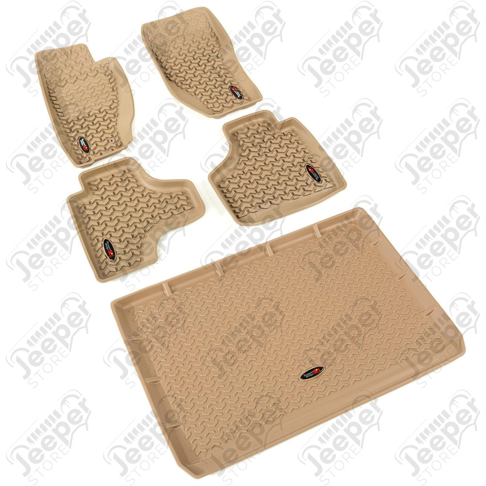 All Terrain Floor Liner Set, Front/Rear/Cargo, Tan; 08-13 Jeep Liberty