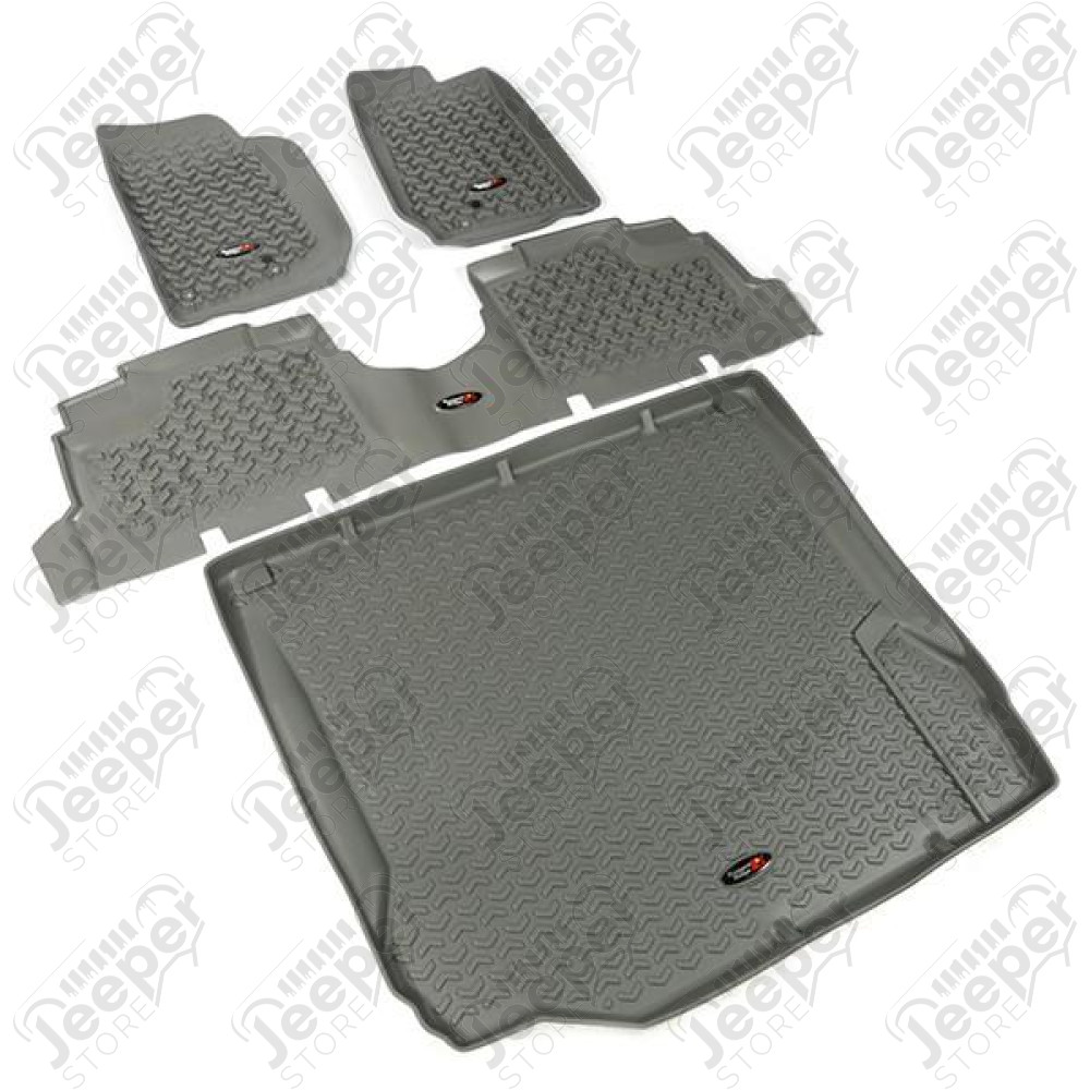 All Terrain Floor Liner Set, Gray; 07-10 Jeep Wrangler JK, 4 Door