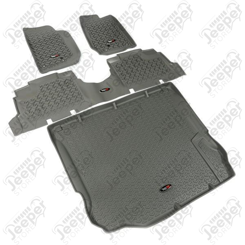All Terrain Floor Liner Set, Gray; 11-18 Jeep Wrangler JK, 4 Door