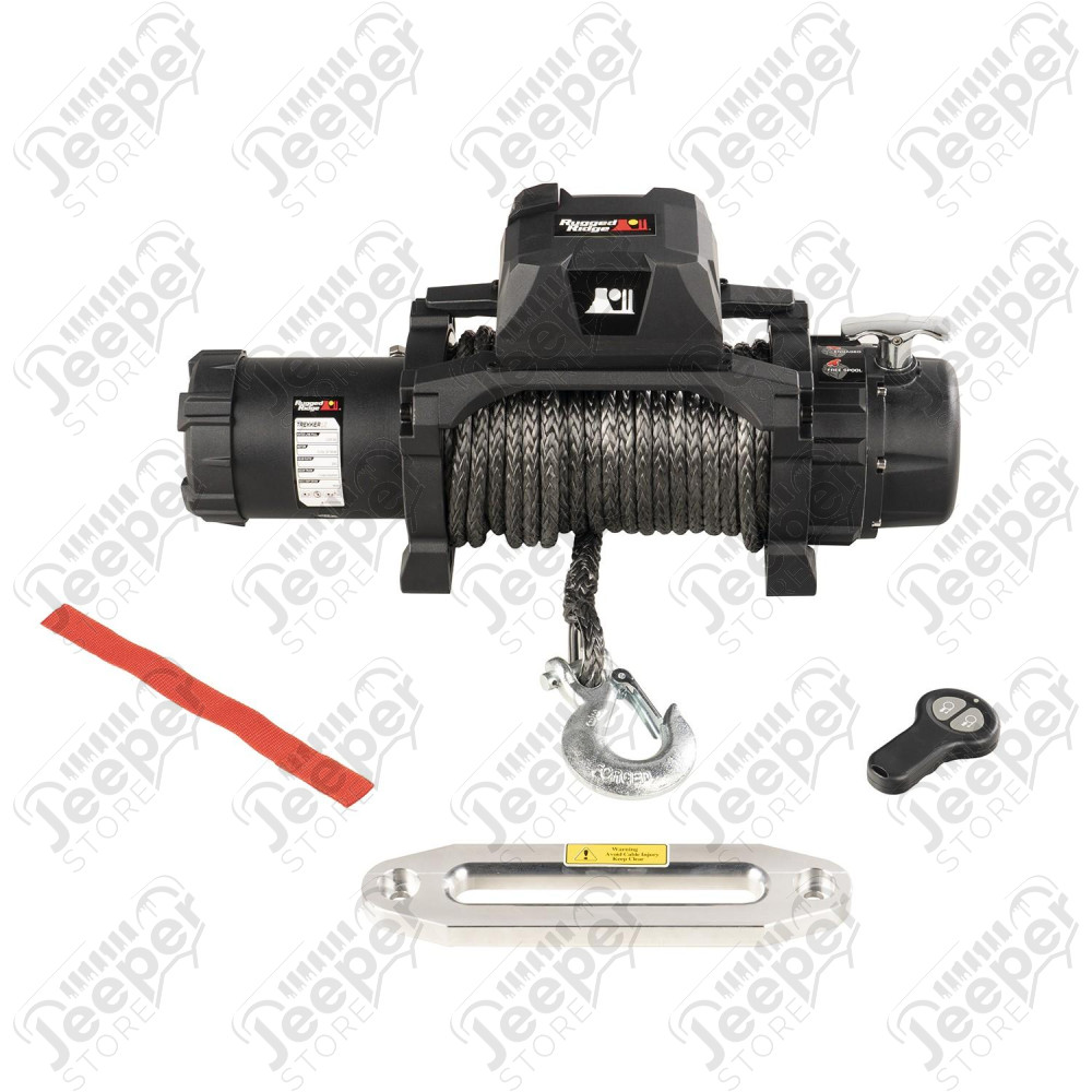 Trekker Winch, 12,500 LBS, Synthetic Rope, IP68 Waterproof, Wireless