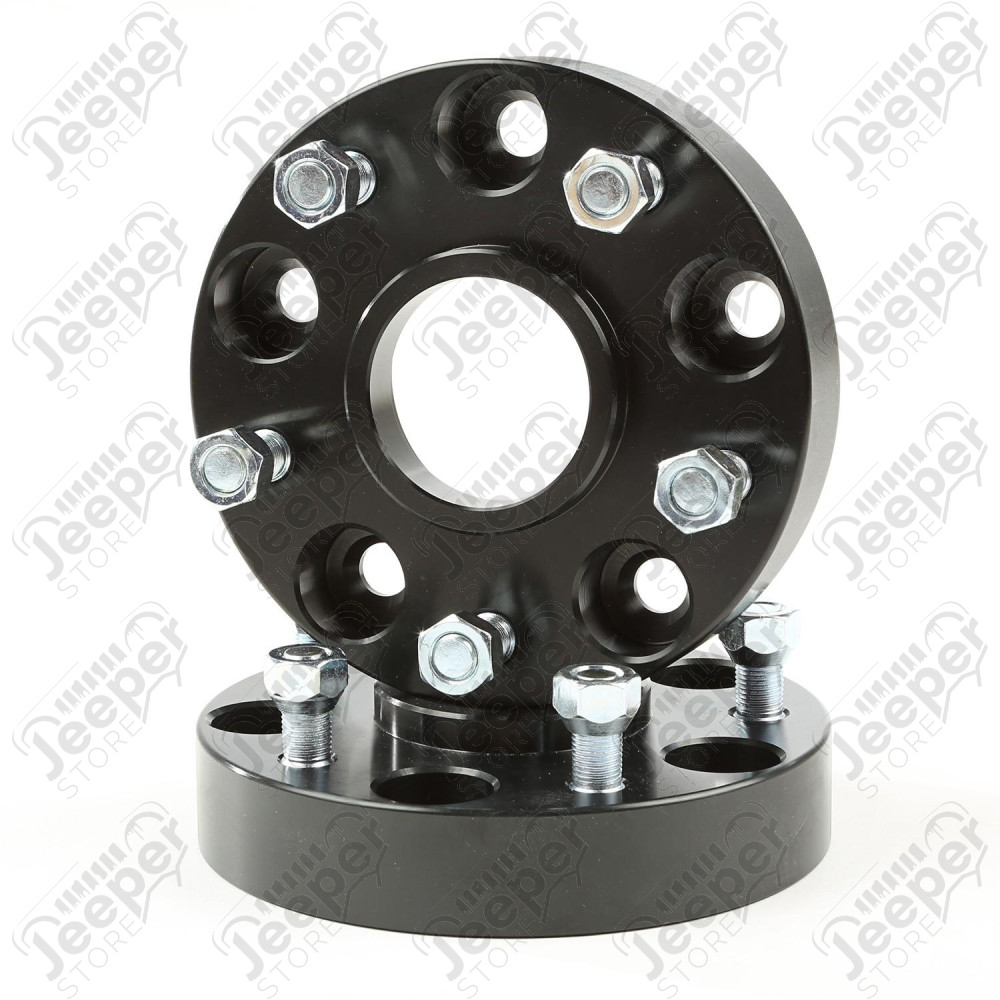 Wheel Spacer Kit, 1.25 Inch, Black, 5x5; 99-04 Jeep Grand Cherokee/07-18 Jeep Wrangler