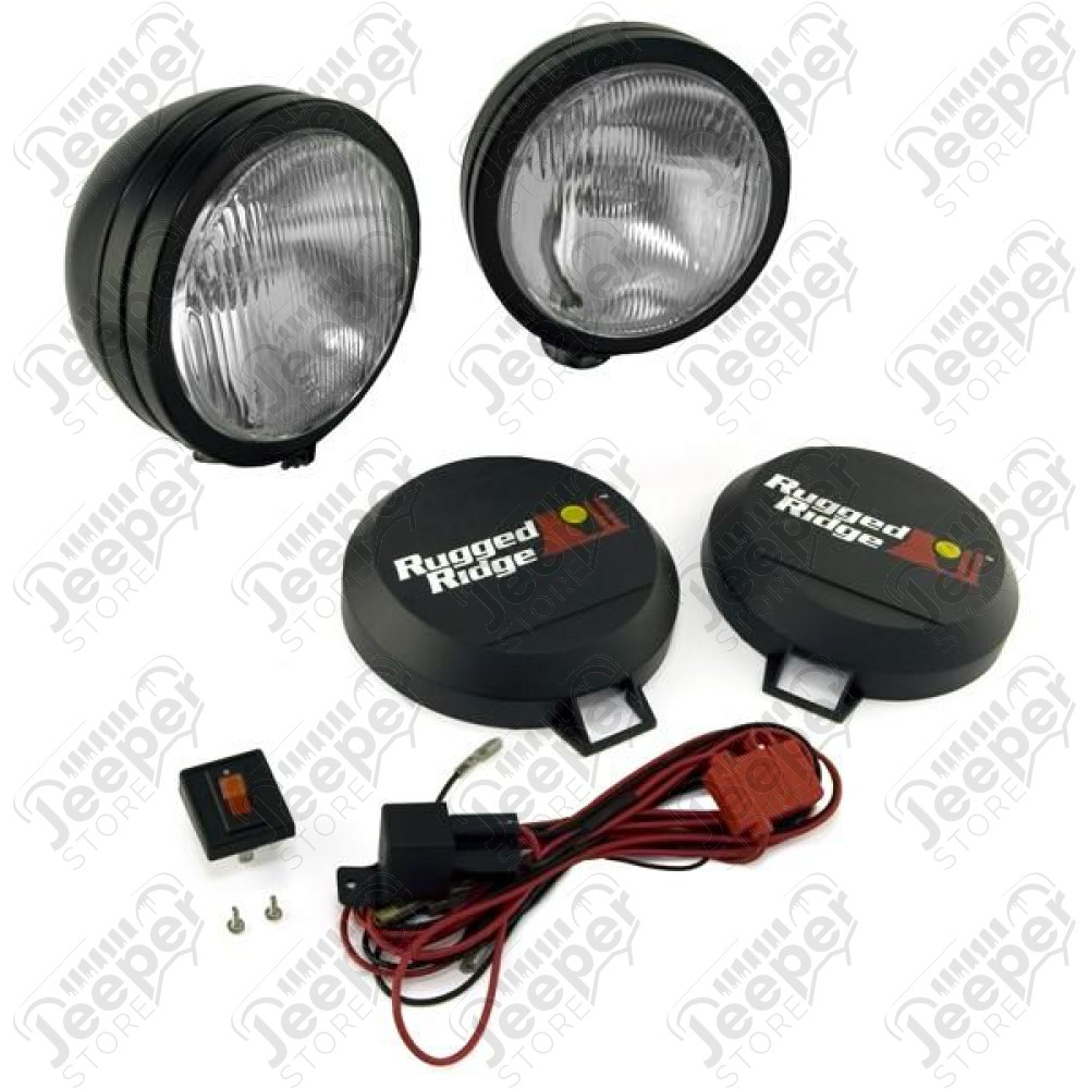 Light Kit, HID, 5 Inch, Round, Black, Steel Housing, 2 Piece