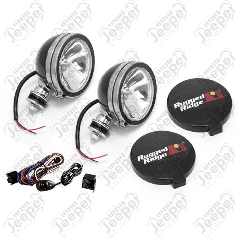 Light Kit, Halogen, 6 Inch, Black, Steel Housing, 2 Piece