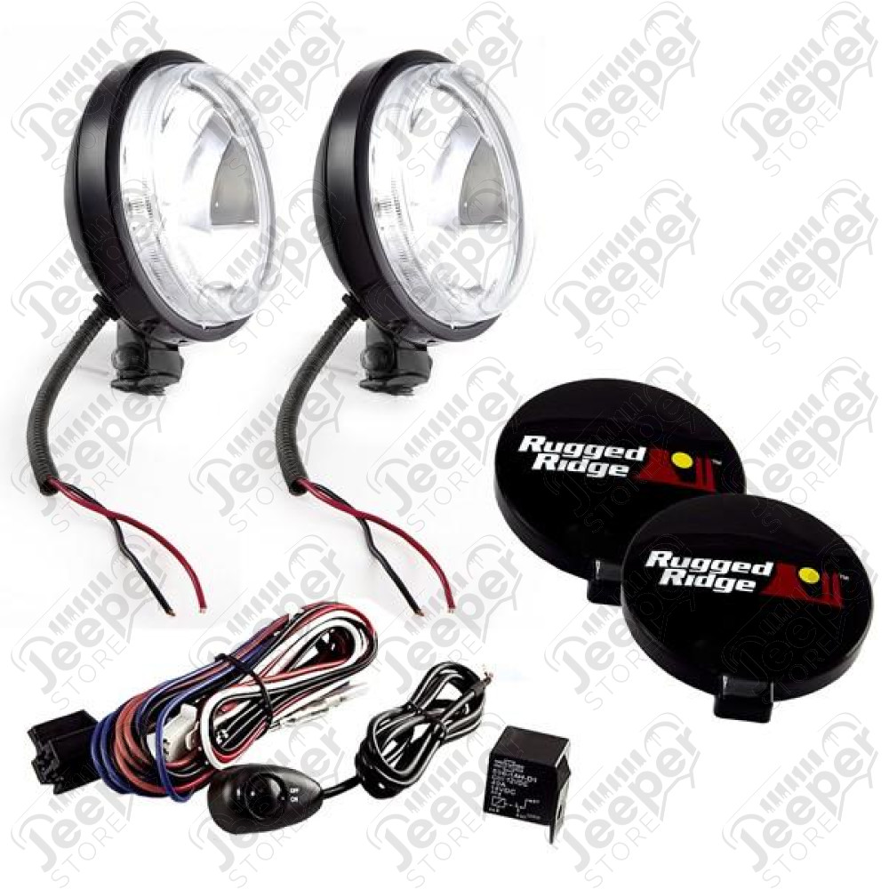 Light Kit, Halogen, 6 Inch Slim, Black, Steel Housing, 2 Piece