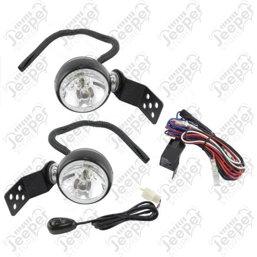 Light Kit, Hood Catch Mounted, H3 Halogen; 07-18 Jeep Wrangler JK