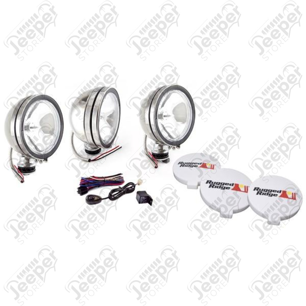 Light Kit, Halogen, 6 Inch, Stainless Steel Housing, 3 Piece