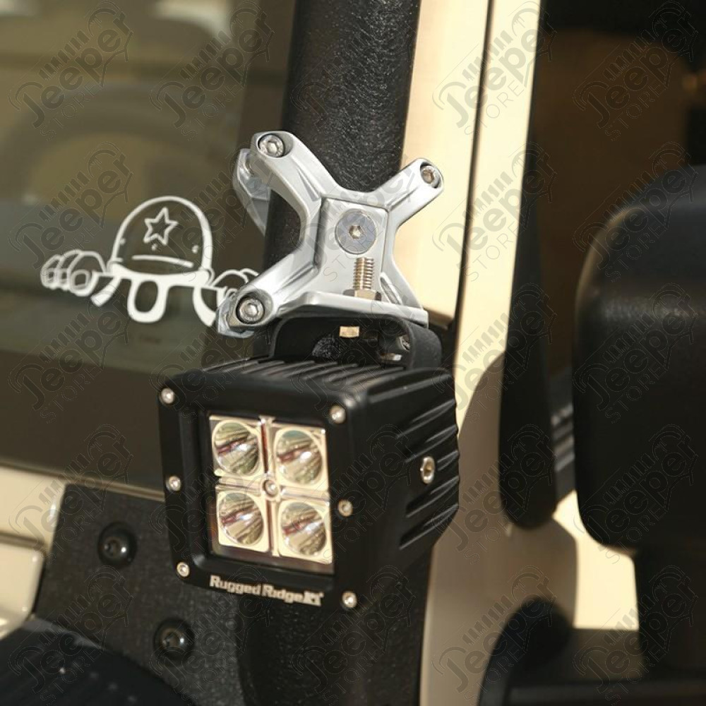 Light Kit, X-Clamp/Square LED, Large, Silver, 1 Piece