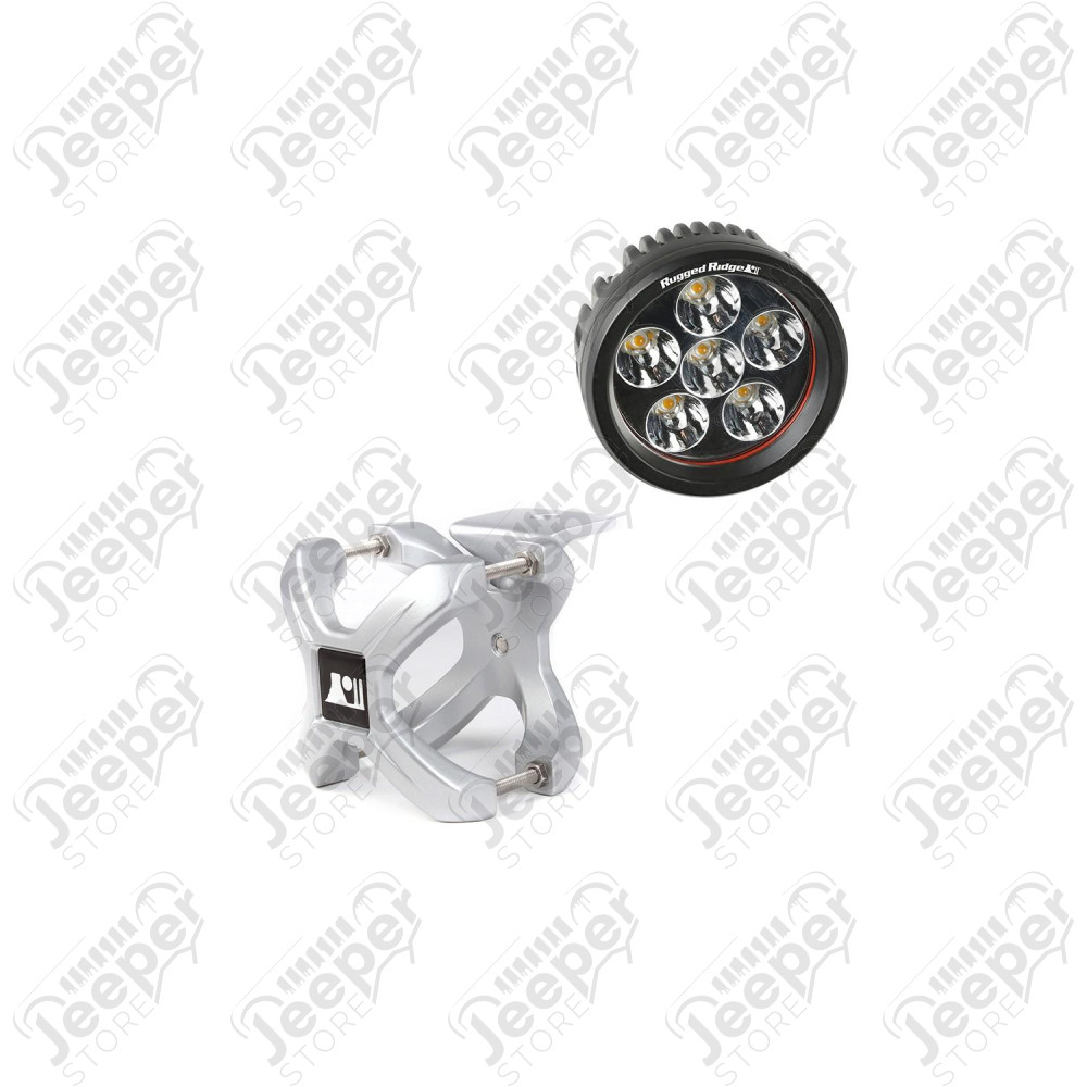 Light Kit, X-Clamp/Round LED, Large, Silver, 1 Piece