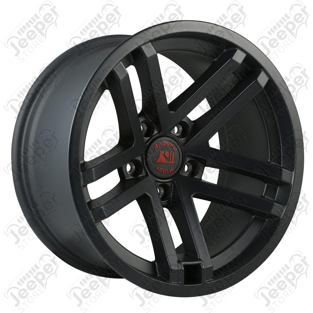 Jesse Spade Wheel, 17X9, Black Satin; 07-20 JK/JL/JT