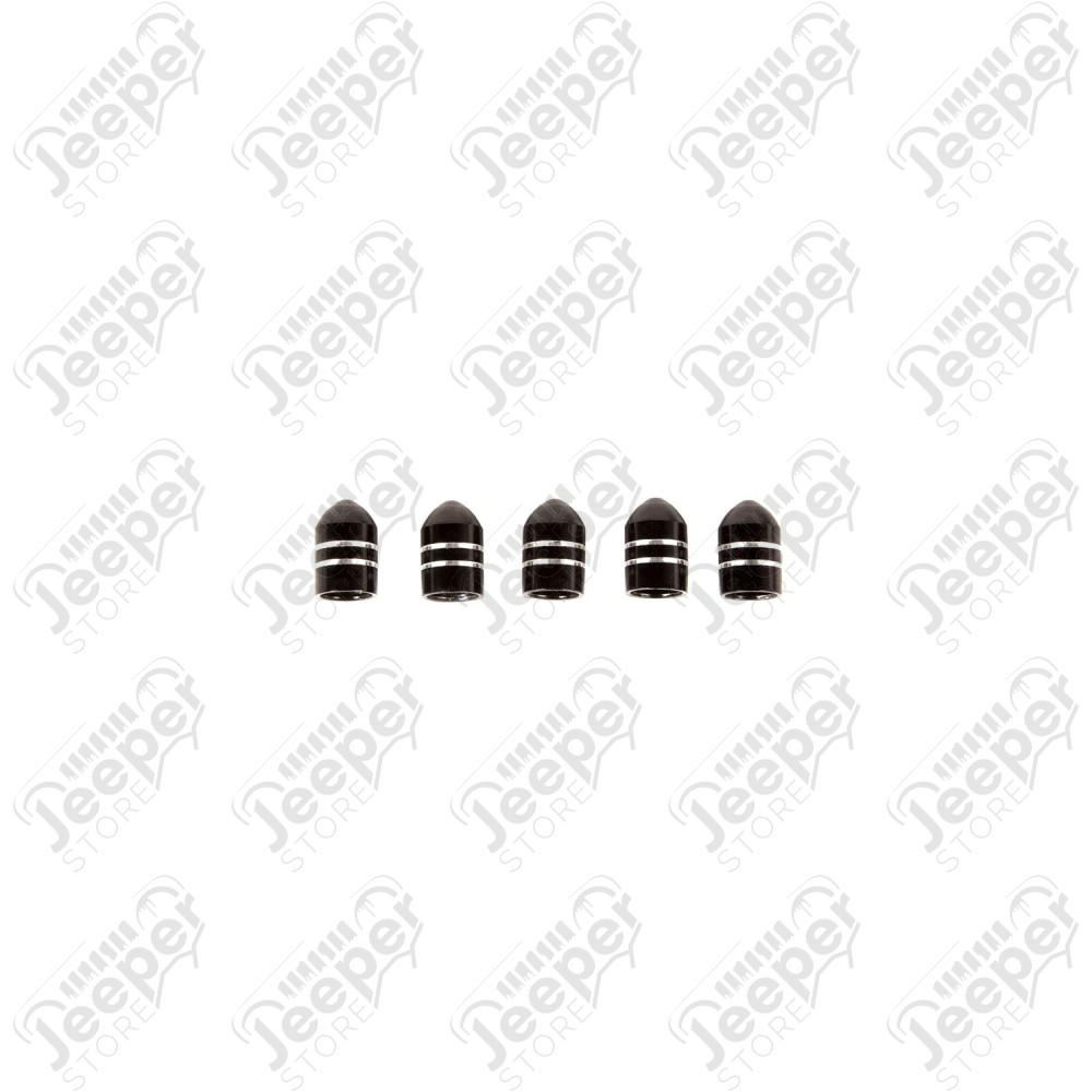 Bouchon de valve de pneu (5 pièces en aluminium noir) - 16715.26