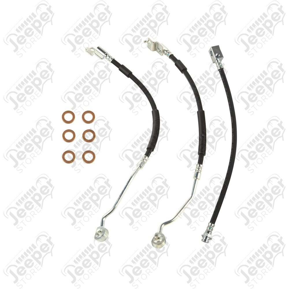 Brake Hose Kit, Non ABS; 90-94 Jeep Wrangler YJ