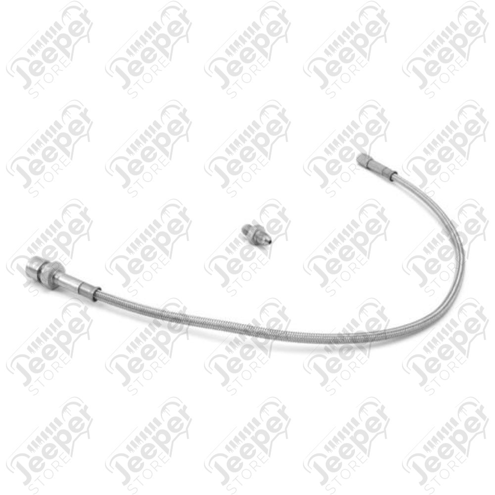 Brake Hose Kit, Front, Stainless Steel, Drum; 72-73 Jeep CJ5/CJ6