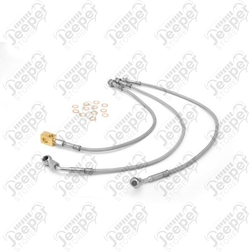 Brake Hose Kit, Stainless Steel, Drum; 93-98 Jeep Grand Cherokee ZJ