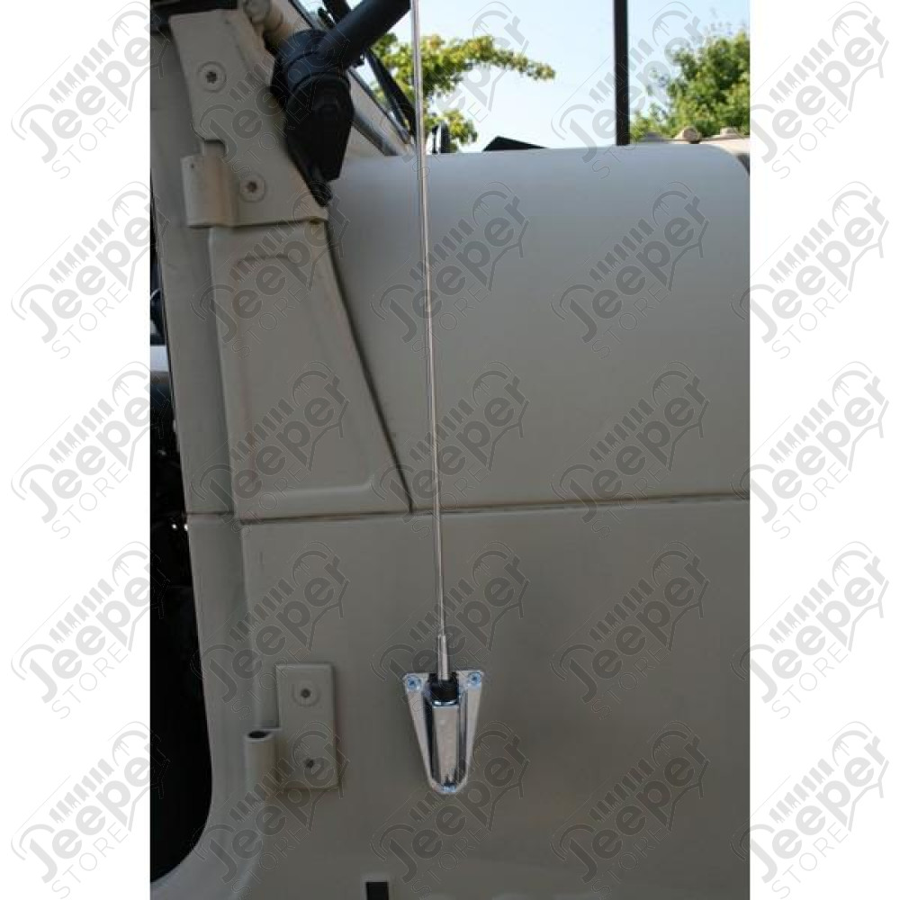 Antenna Kit, Chrome; 76-95 Jeep CJ5/CJ7/CJ8 Scrambler/Wrangler YJ