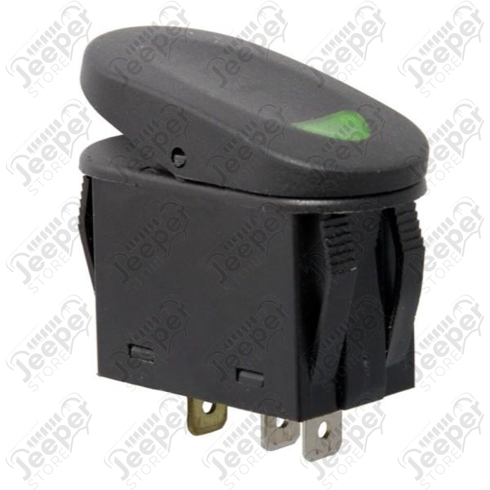 Rocker Switch, 2 Position, Green